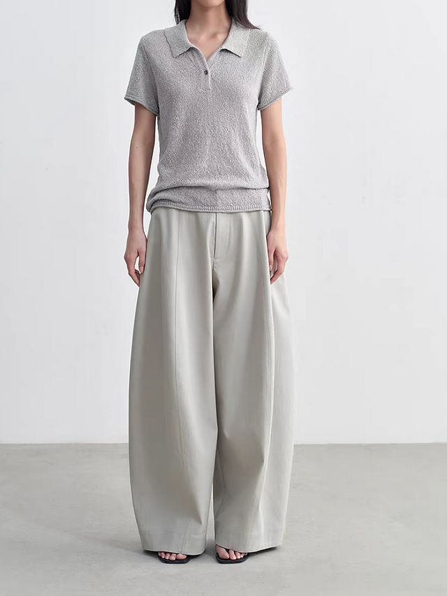 High waisted contour barrel cotton rayon pants 10