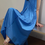 Thumbnail: Cornflower blue pleated sleeveless cotton linen dress