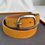 Thumbnail: Abstract matte buckle calf leather belt