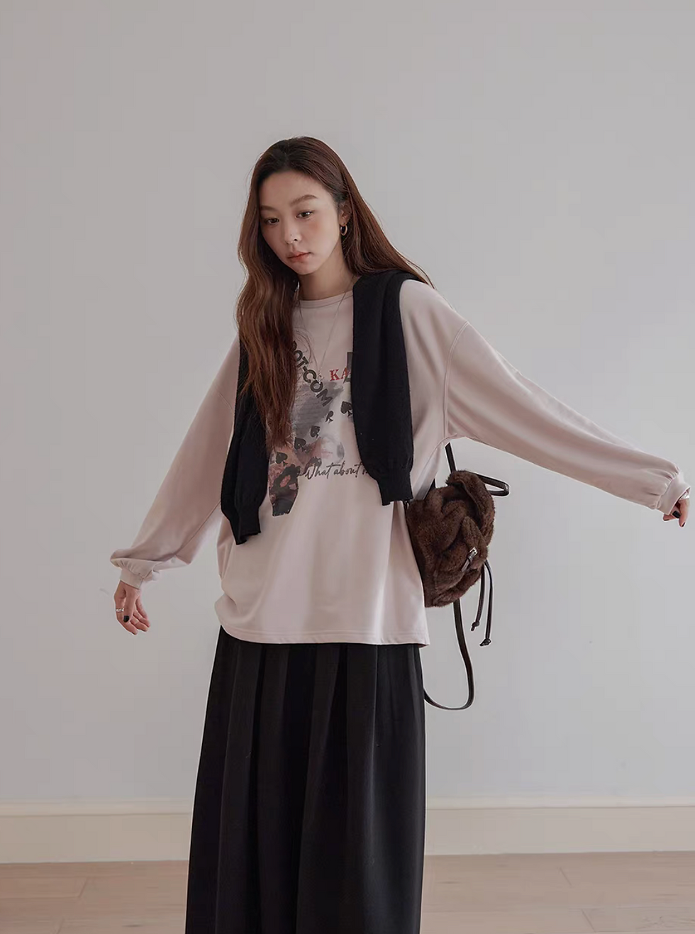 Thumbnail: Digital print cotton puff sleeves tee