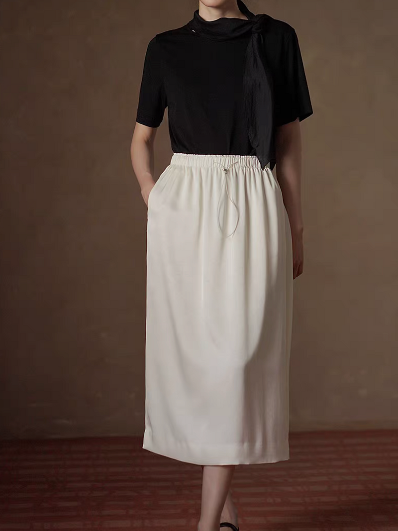 Collaratte black cotton rayon shortsleeved blouse 4