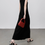 Thumbnail: U neck slim cut stretchy wool poly knitted little black dress