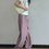 Thumbnail: Taro purple cotton ruffles trim high waisted back elasticated pants