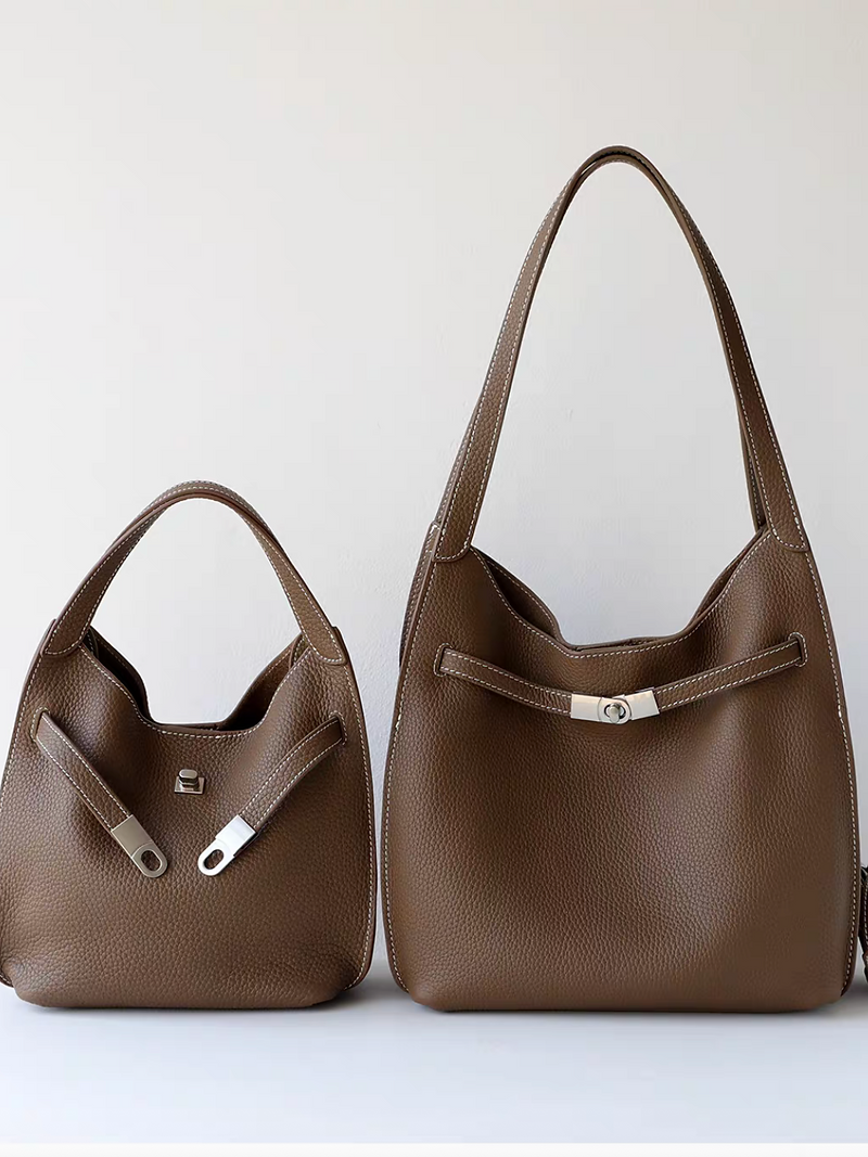 Togo embossed calf leather oval twist buckle handle/crossbody or shoulder bag 2