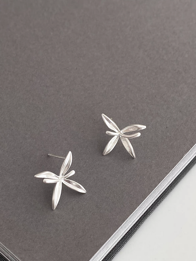999 Silver artisanal fine silver petal earrings 9