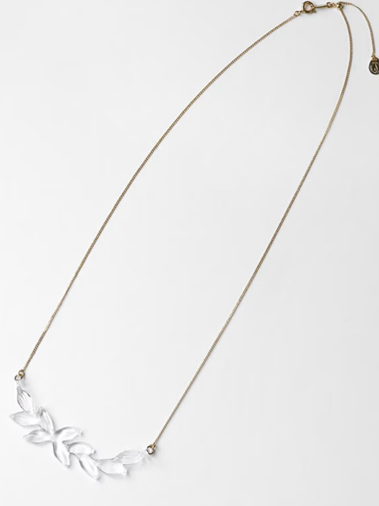 Handmade Hario yureha Maako Kido leafy glass necklace 4