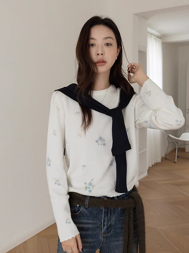 Floral patterned poly rayon knitwear 8