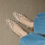 Thumbnail: Lambskin weaved crochet pointy sling back metal ball charm heels