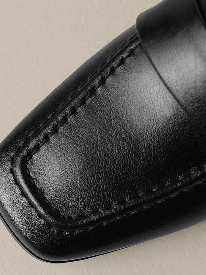 Penny saver square toe contour calf leather soft loafers 14