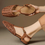 Thumbnail: T strap weaved calf leather sandals