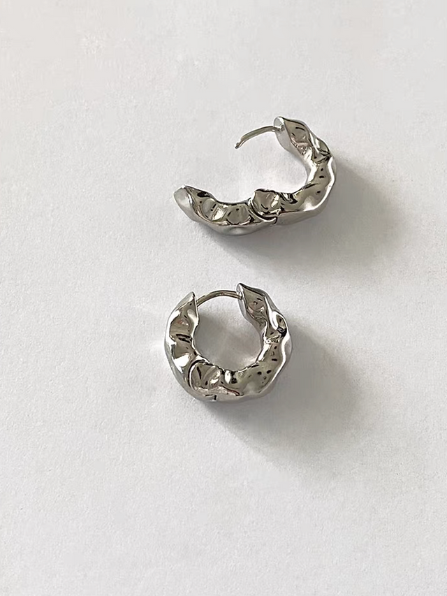 925 Silver engraved loop earrings 4
