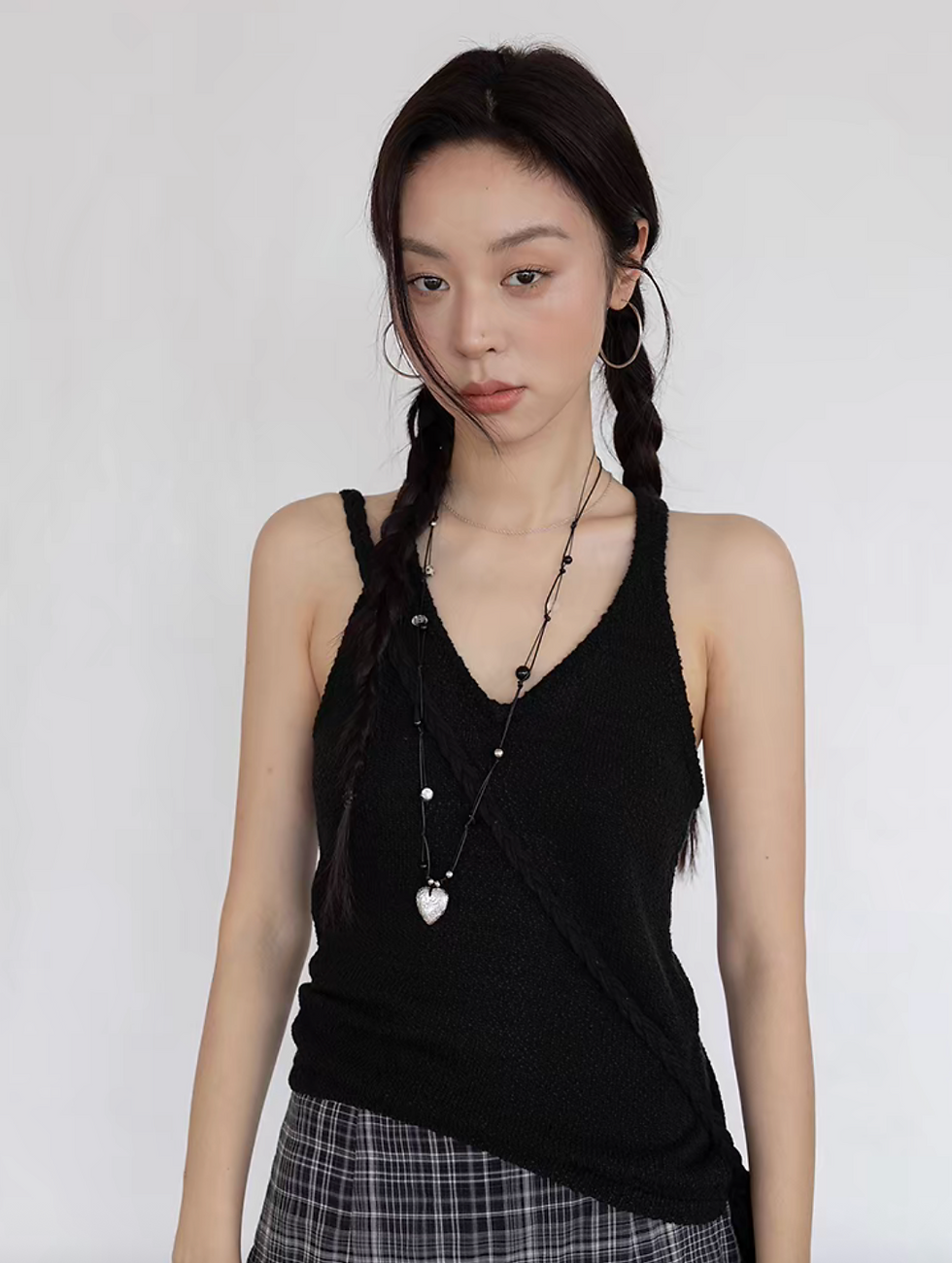 Thumbnail: Halter cotton acrylic knitted vest