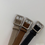 Thumbnail: Calf leather rectangular engrave buckle belt