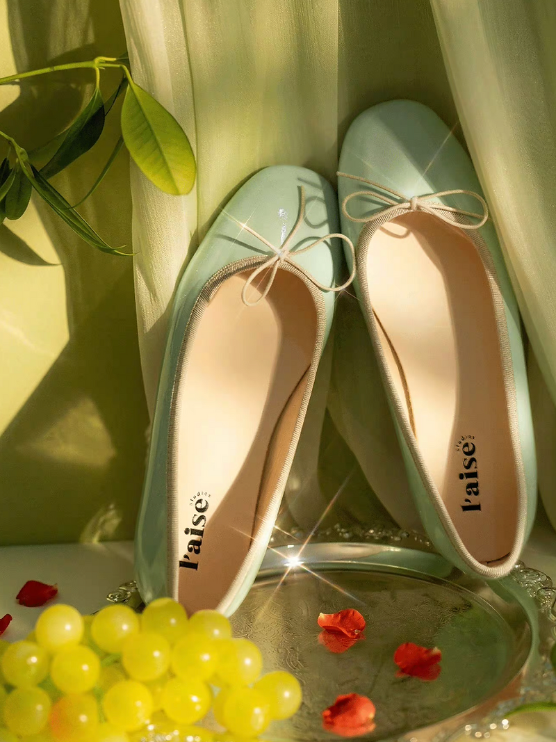 Made in Italy Italian oil waxed calf leather ribbon flats 3