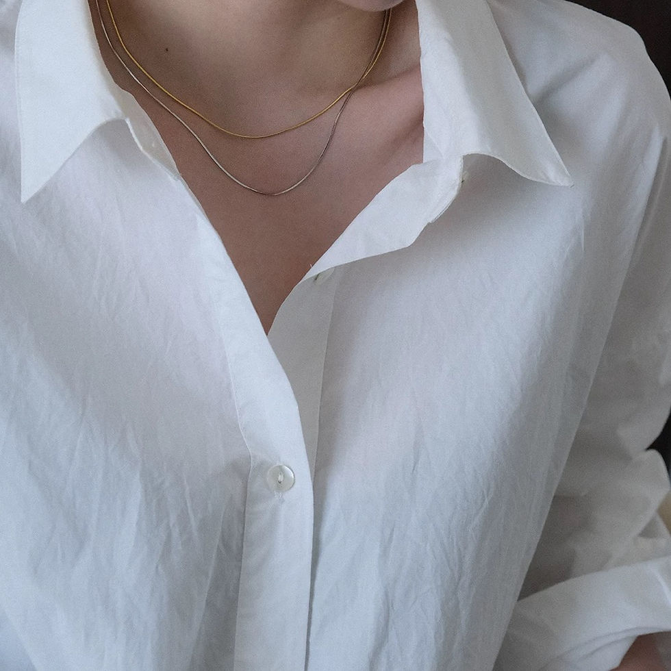 Thumbnail: Double layers copper & 925 silver necklace 