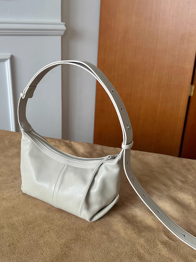 Lambskin drape dumpling shoulder + crossbody zipper bag 4