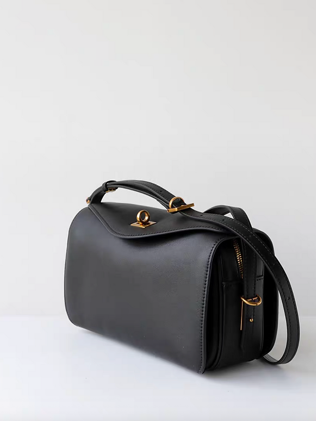 Calf leather twist buckle flap rodeo shoulder + crossbody bag 10