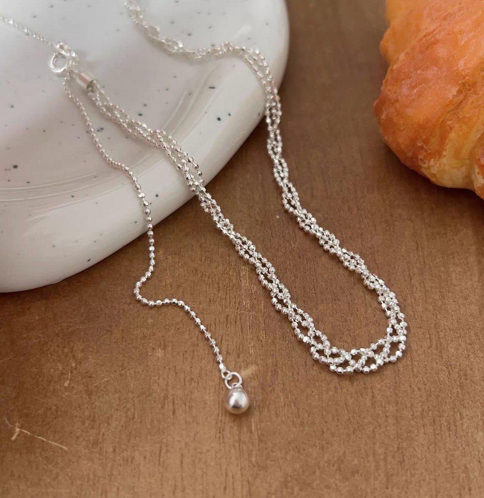 Thumbnail: Adjustable layered 925 silver necklace