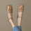 Thumbnail: Weaved calf leather ankle strap sandals