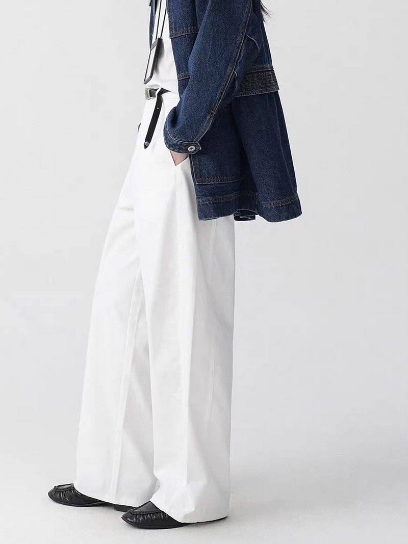 Must-have high waisted cotton straight pants 4