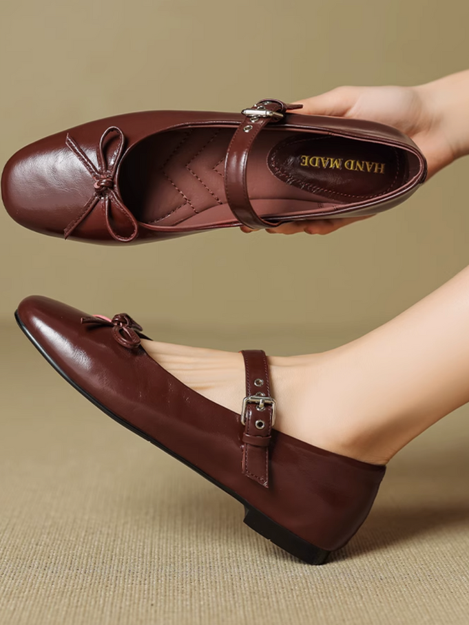 Calf leather ribbon mary janes 11