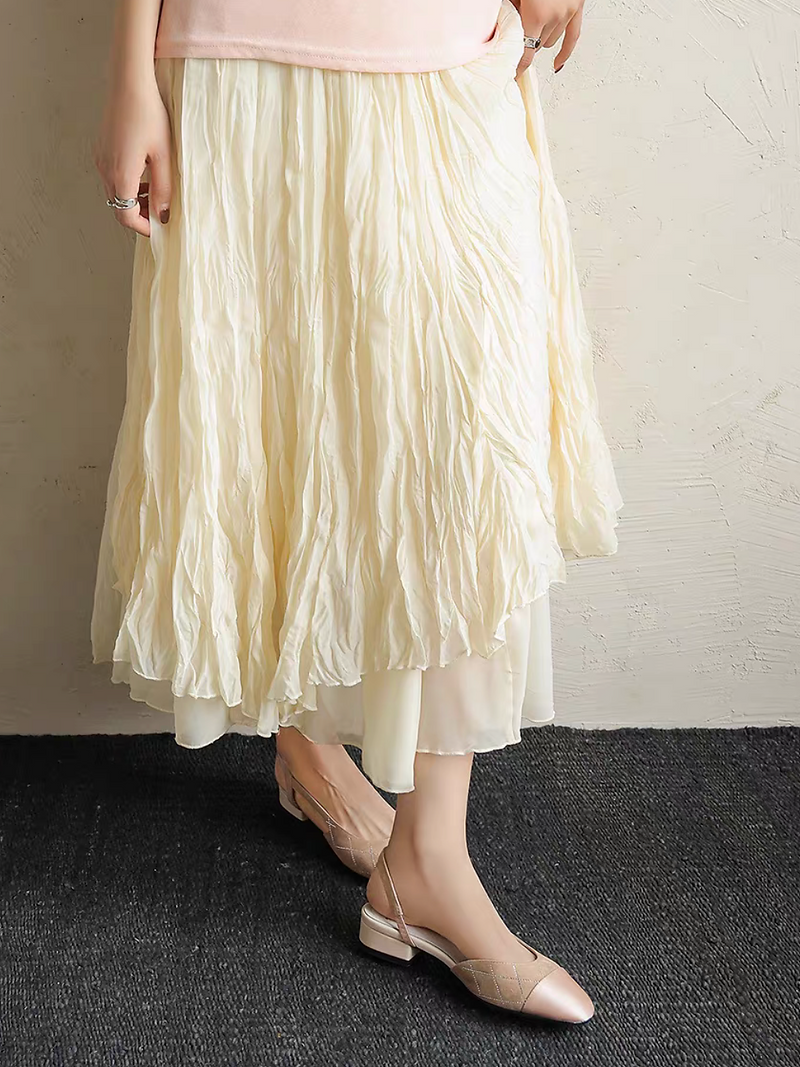 Suede lambskin satin sling back docking flats 14