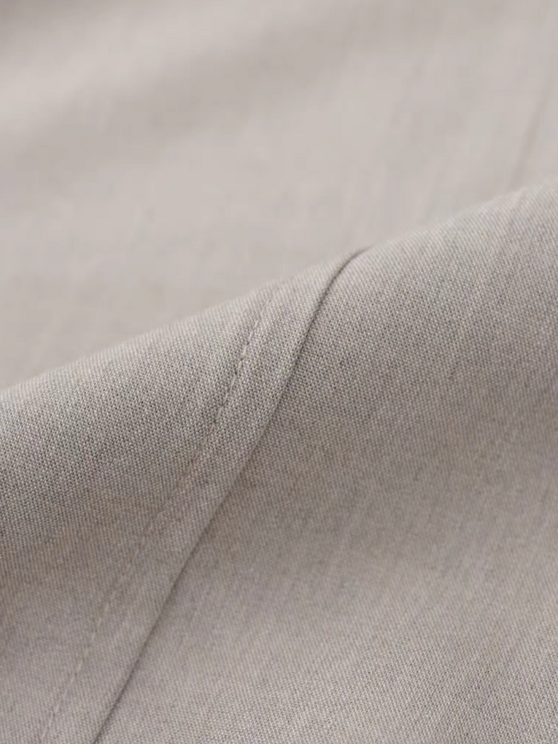 Beige cotton poly wool rayon high waisted pleated back elasticated pants 8