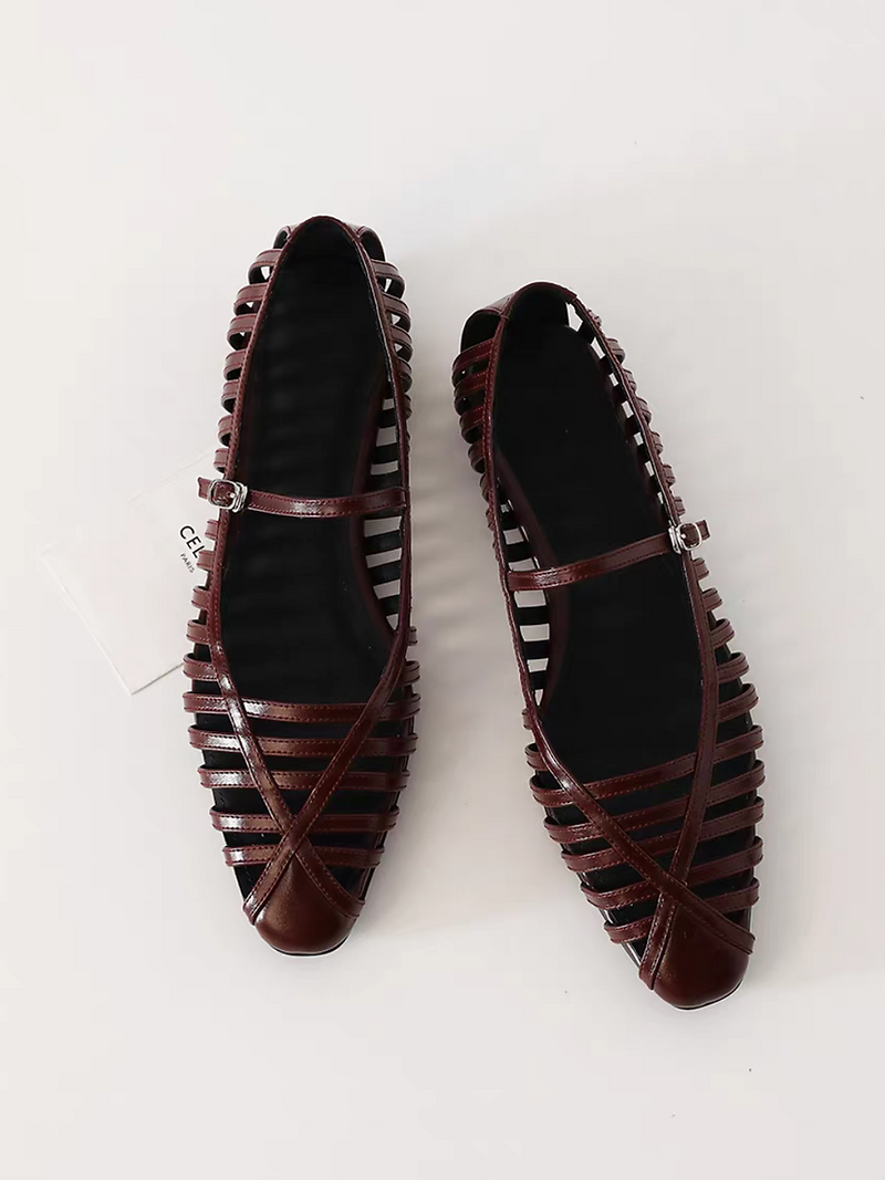 Crochet pointy lambskin Mary Janes 1