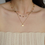 Thumbnail: Separable colorful bronze beads + comb 925 silver coated necklace set