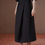 Thumbnail: High waisted diagonal pleated cotton rayon black skirt A line skirt