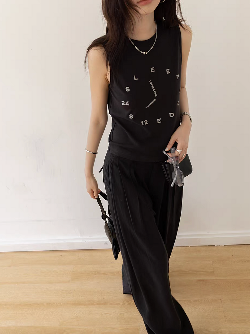 Linen cotton spandex SLEEP O'clock vest 3