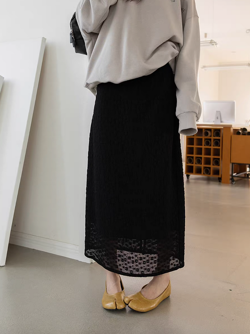 Elasticated floral crochet lined cotton poly skirt 2