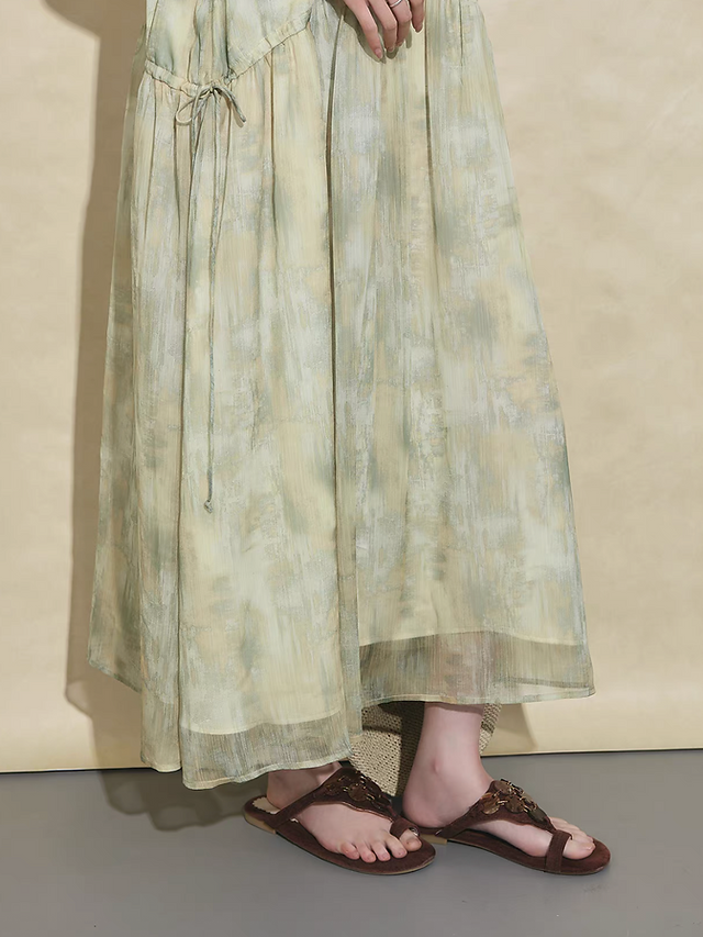 sheer pleated maxi dress Whisper to Me Sheer Floral Lace Pleated Maxi Dress Cream / M