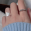 Thumbnail: Engraved matte 925 silver laser cut self adjust ring