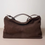 Thumbnail: Suede calf leather drape zipper handle + crossbody bag