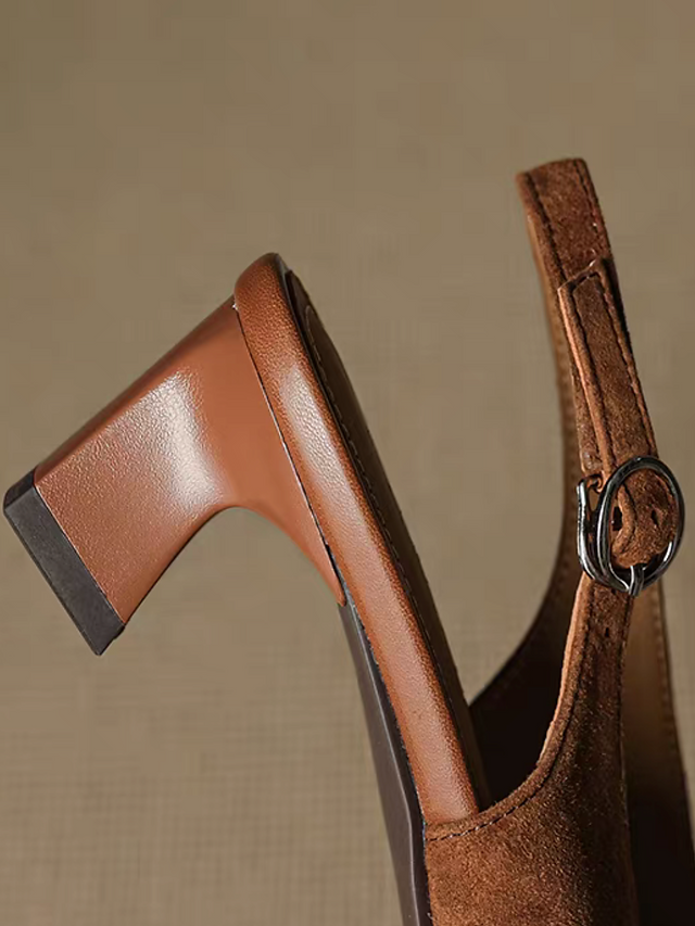 Lambskin suede pointy sling back stilettos 12