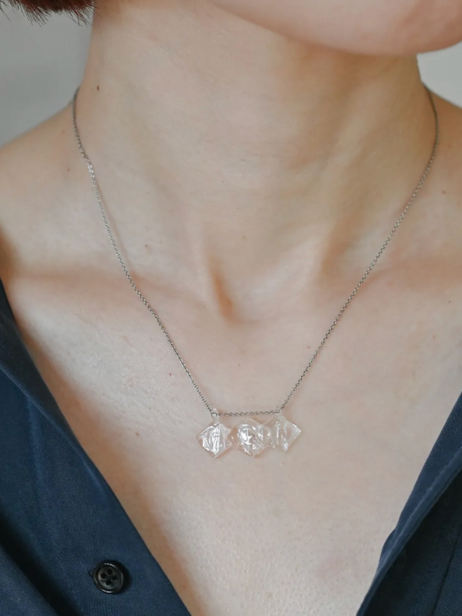 Handmade Hario Usrai Thin Ice On Surface clear glass necklace 5