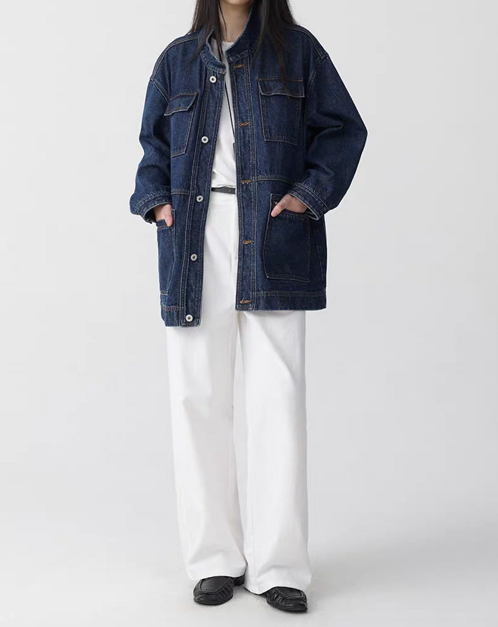 Thumbnail: Must-have high waisted cotton straight pants