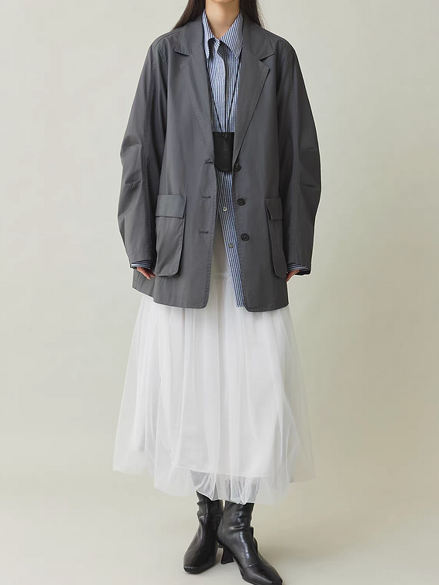 Organza layered elasticated cloud puff zipper skirt 4
