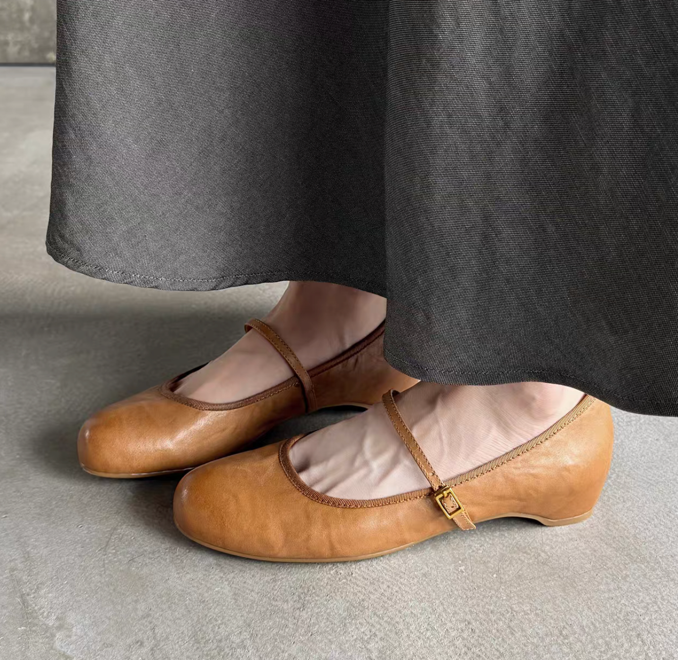 Embossed calf leather Mary Janes