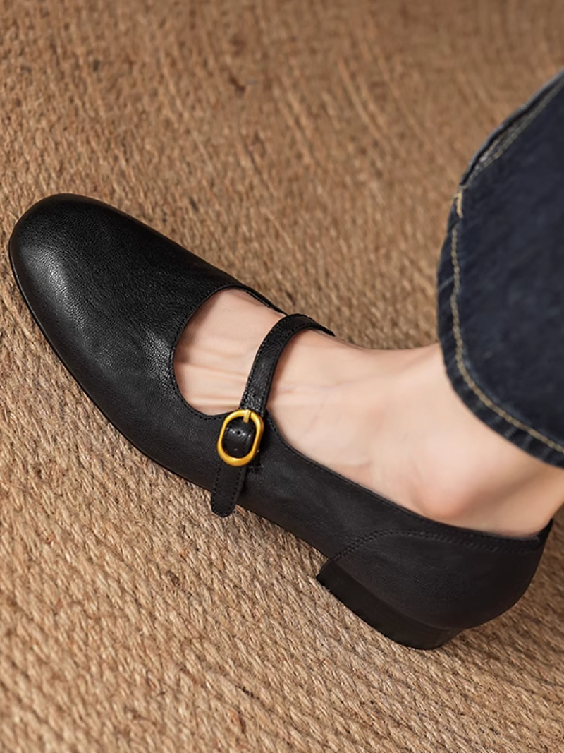 Classy calf leather mary janes 5