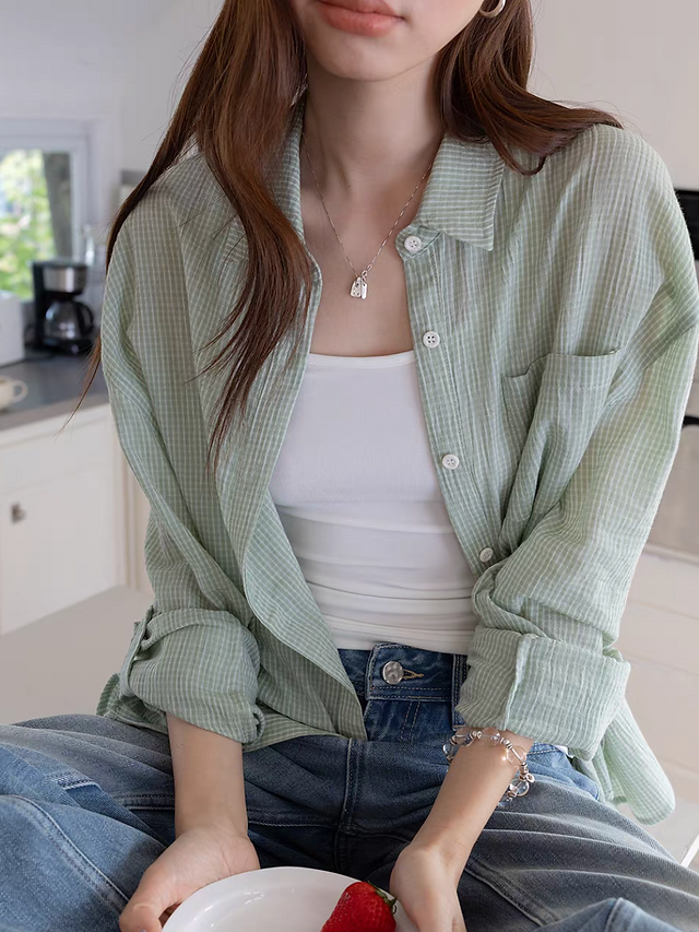 90% Cotton 10% linen checker two way roll sleeves embossed checker shirt 8