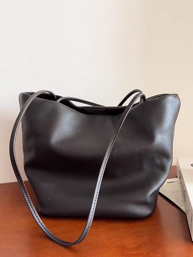 Smooth calf leather bucket shoulder bag 6