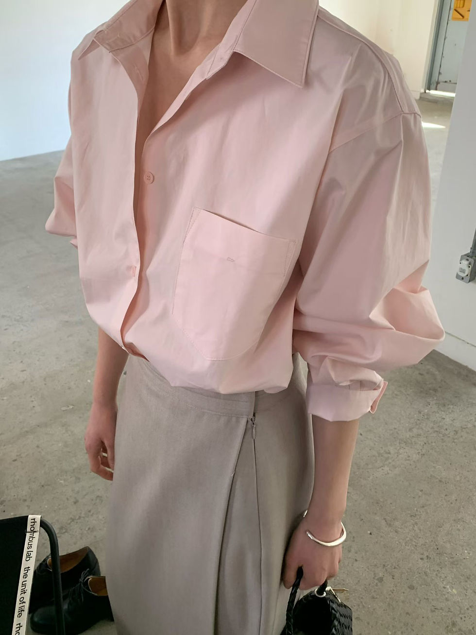 Thumbnail: Cotton mid length stitched pocket shirt 