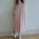 Thumbnail: Soft pink pleated lined cotton A line sleeveless dress