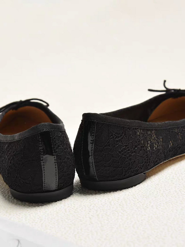 Repetto Paris made in France lace crochet lambskin ribbon flats 5