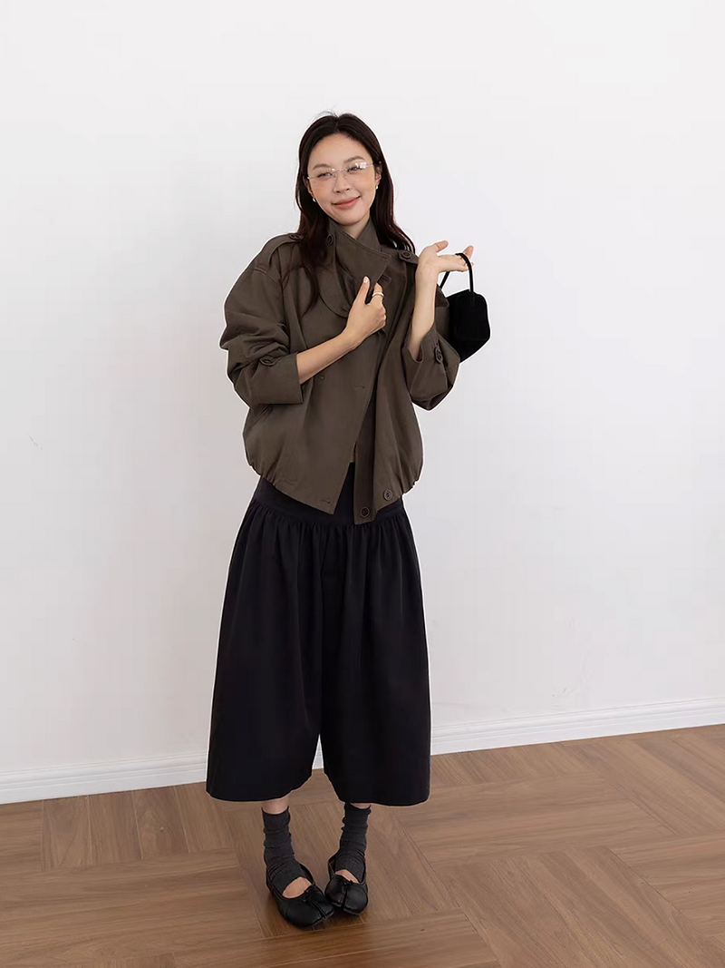 Ruffle cotton tencel high waisted skirt pants 12