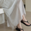 Thumbnail: Docking back pin diagonal contour tencel chiffon linen sleeveless sora dress