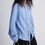 Thumbnail: Drawstring ruffle trim linen tencel blouse / jacket