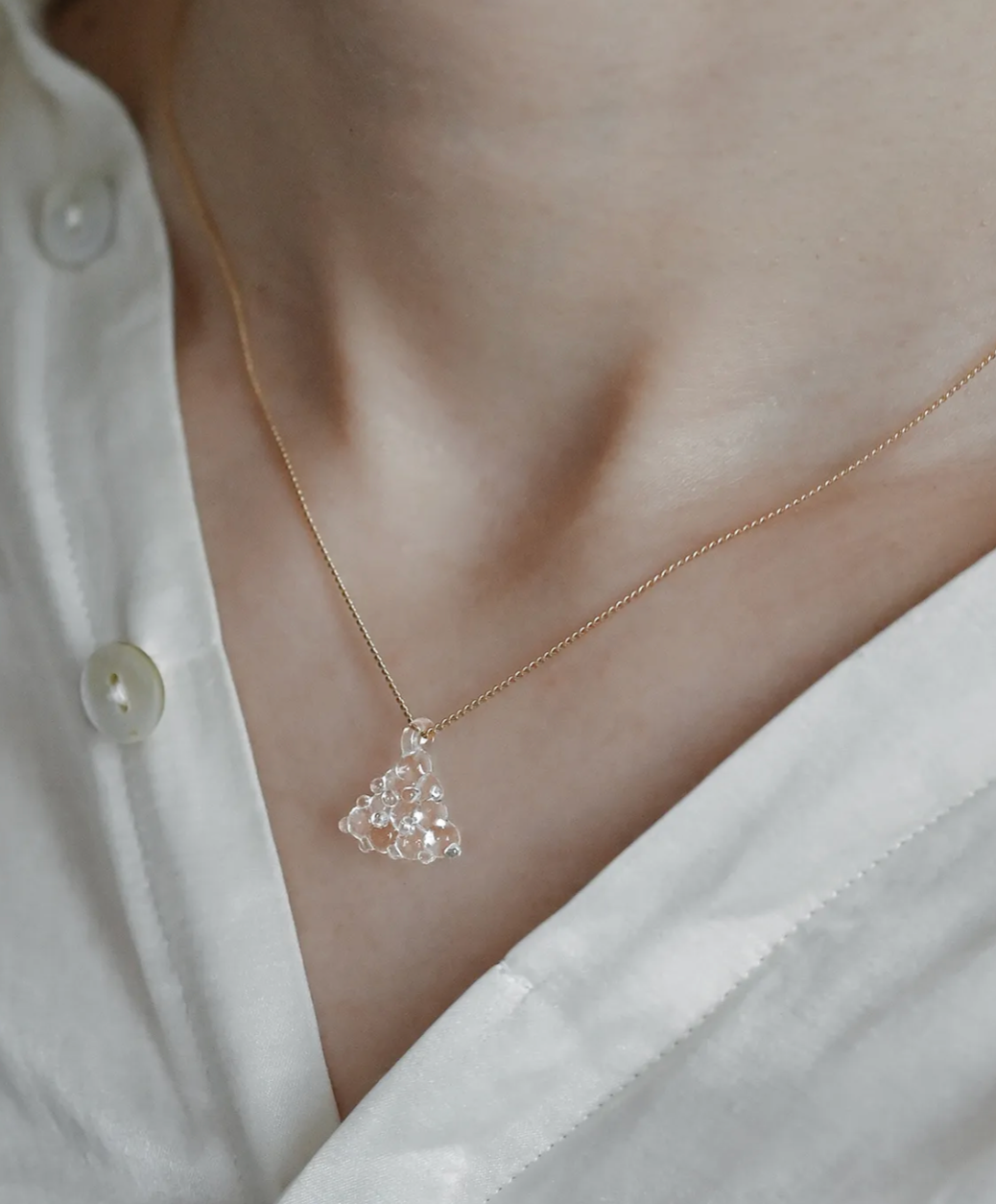 Handmade Hario Found Motion dew lux glass necklace